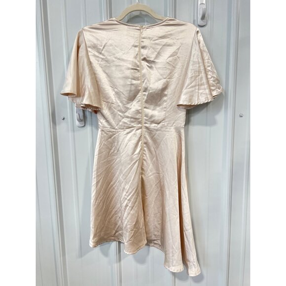 Selfie Leslie Sydney Dress Size Small Angel Sleeve Cowl Satin Champagne 636.23 - Picture 4 of 11